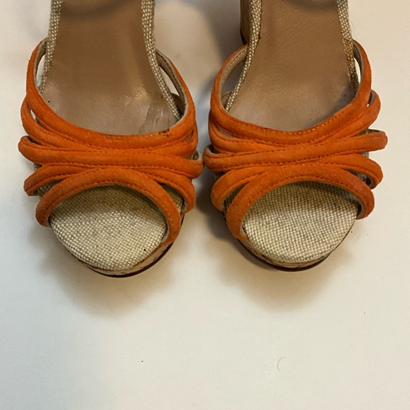Charles David Orange Wedges 8 - Picture 9 of 13
